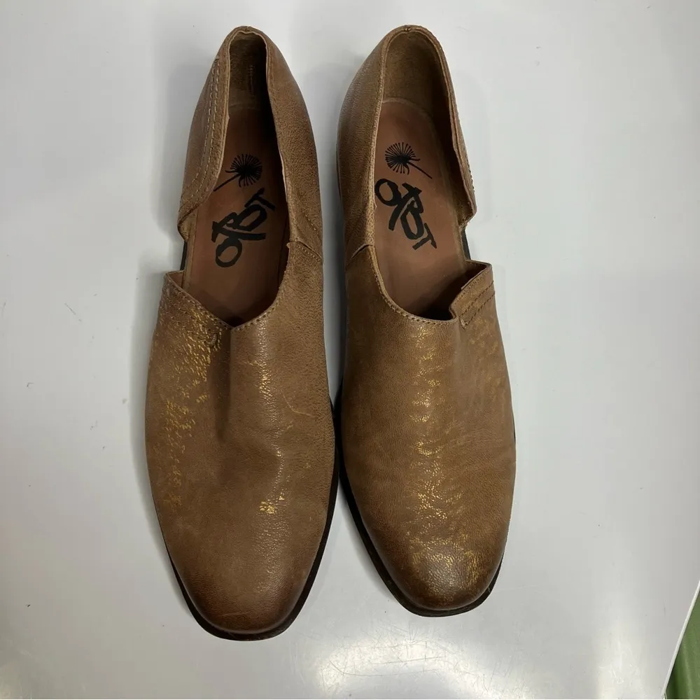 OTBT Coyote D’Orsay shooties‎ metallic gold brown leather size 9.5 - Image 8