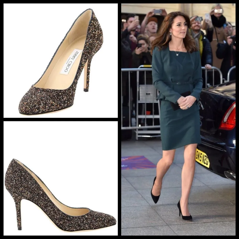 💕JIMMY CHOO💕 Gilbert Pumps ~ Black Glitter EU 40 New Without Box - Image 3