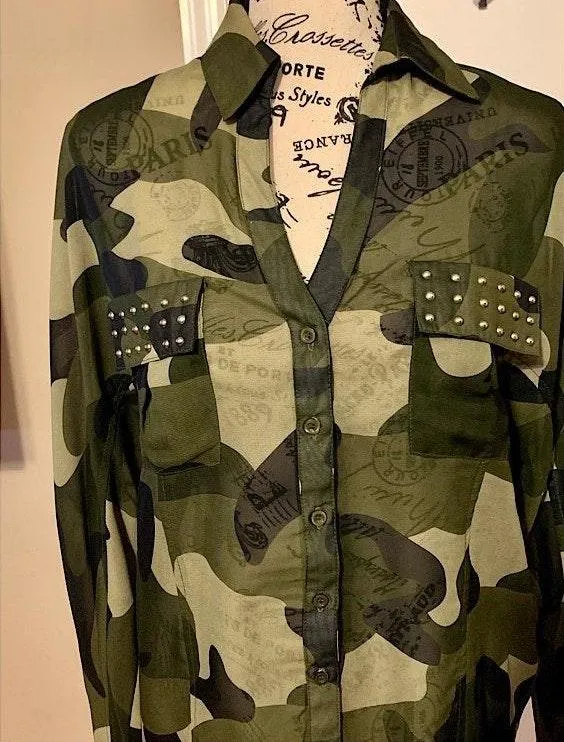 Camouflage Sheer Top...Small - Image 3