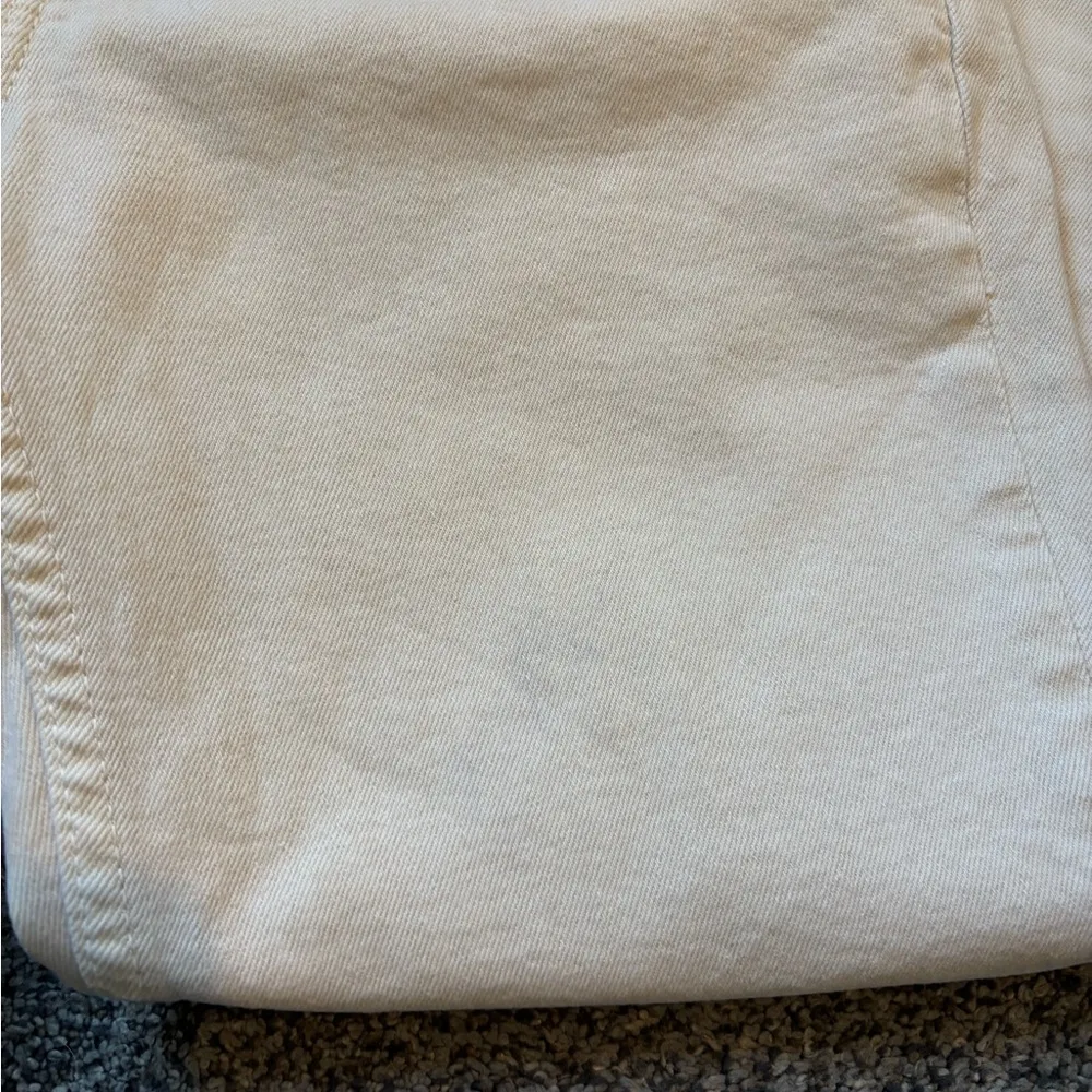 Zara Cream Straight Leg Jeans - Image 4
