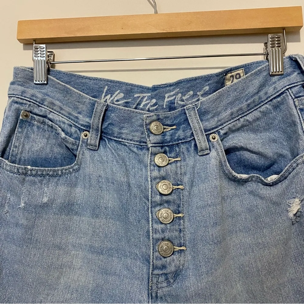 We The Free Light Wash Buttonfly Slim Jeans 29 - Image 2