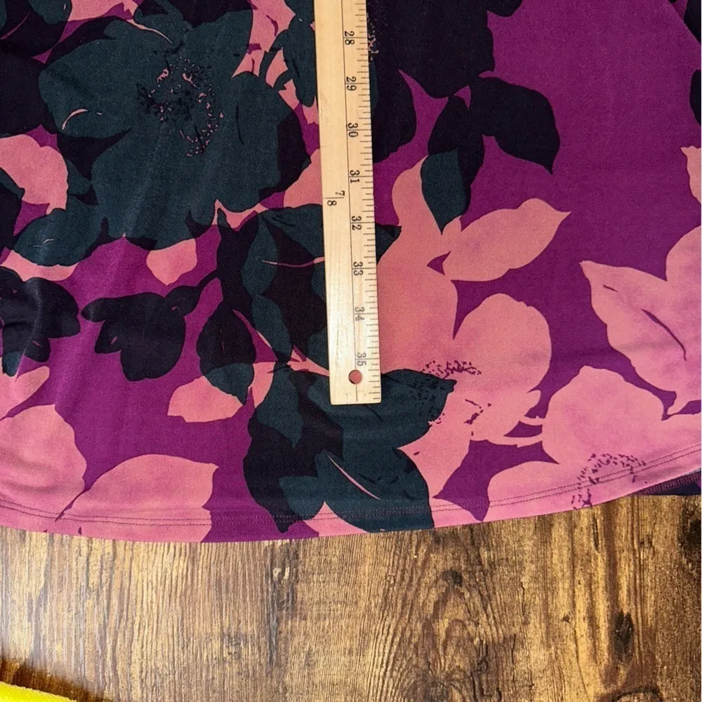 Cabi 837 Dress Small Floral Faux Wrap Shadow Print Boho Art to Wear Hippie Midi - Image 12