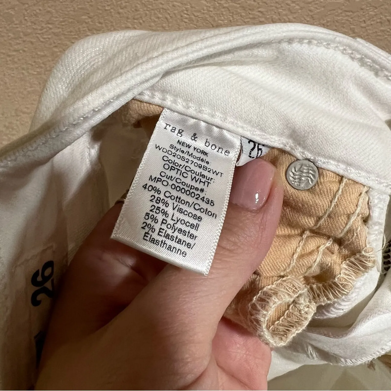 Rag & Bone Denim White Nina High Rise Skinny Jeans L3 - Image 10