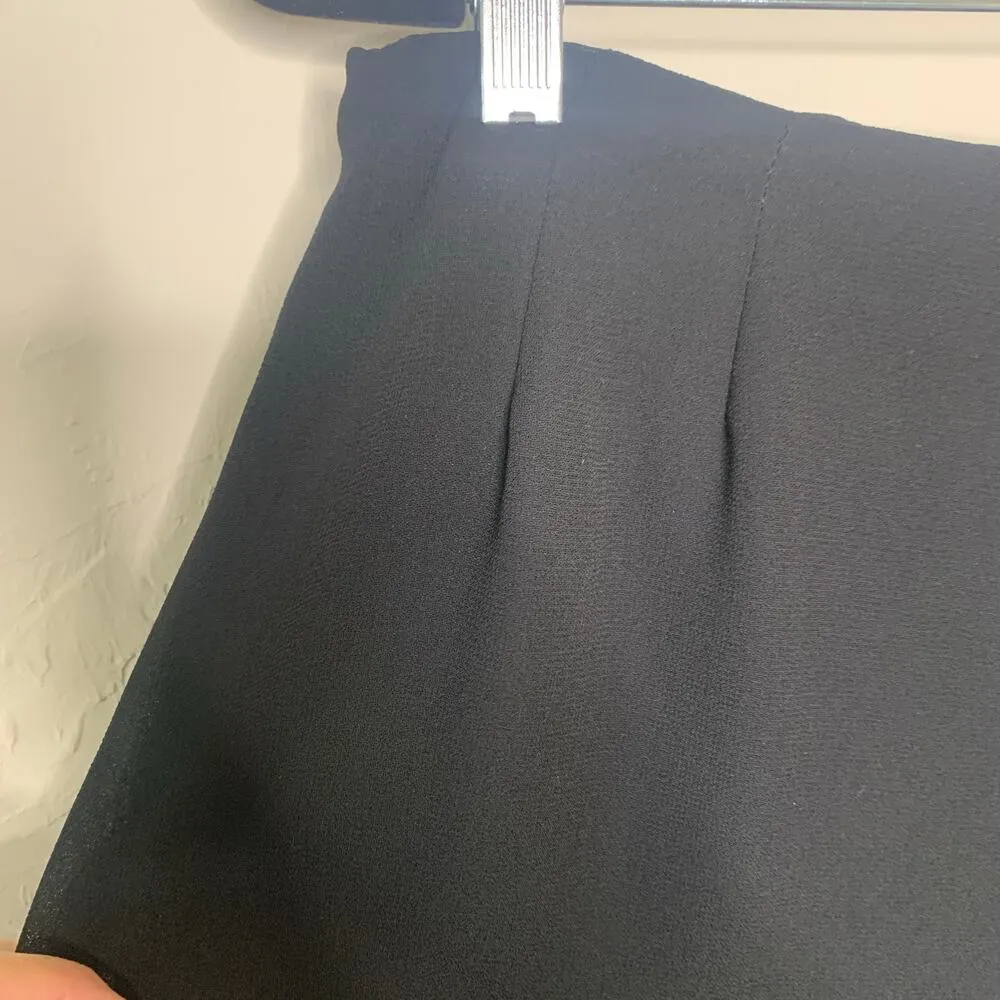 Vintage Black Skirt Rhinestoned Hem Split Hem Sz Large Chiffon Wedding NYE - Image 5