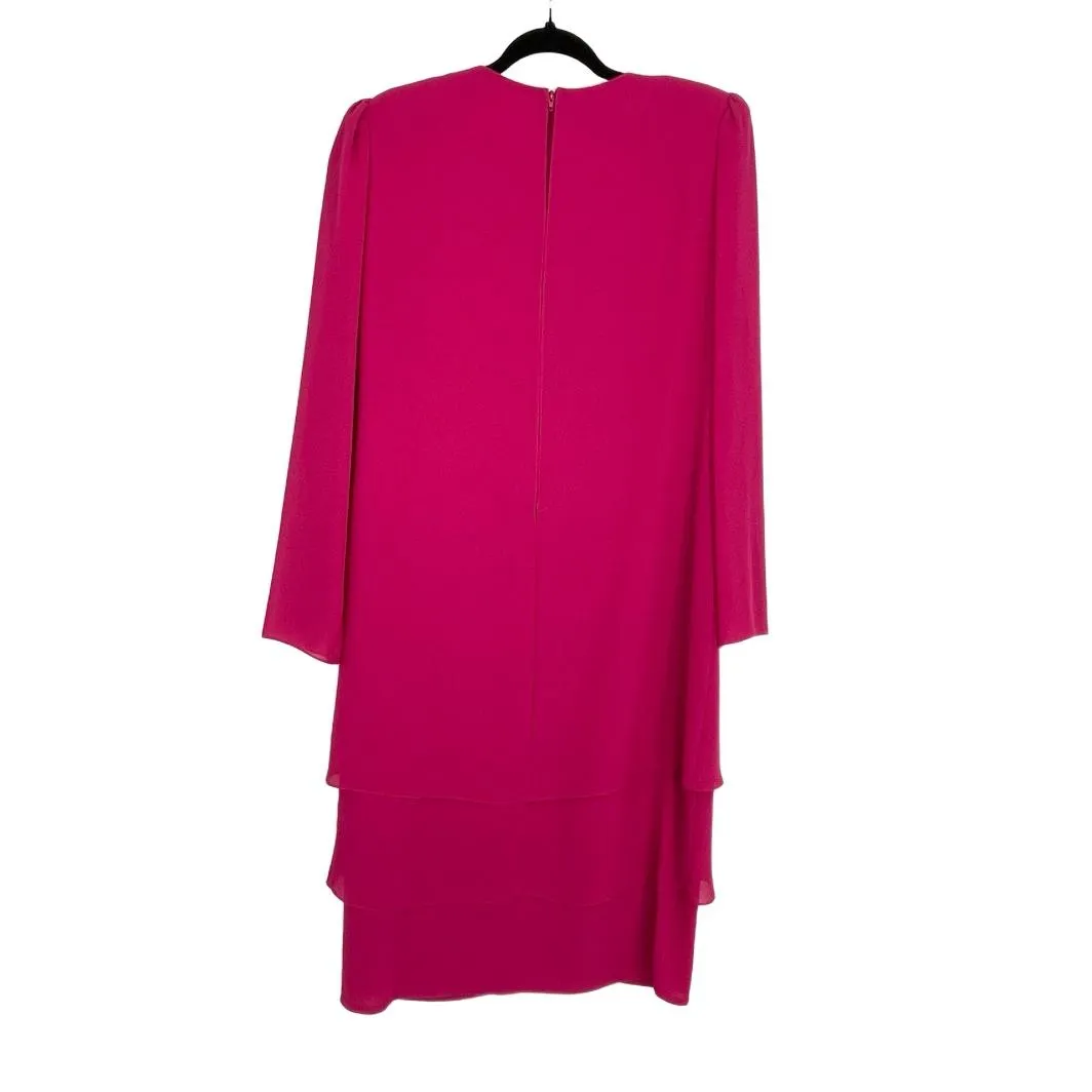 Ursula of Switzerland Embellished Layered Flowy Tiered Evening Dress‎ Size 10 Pink - Image 2