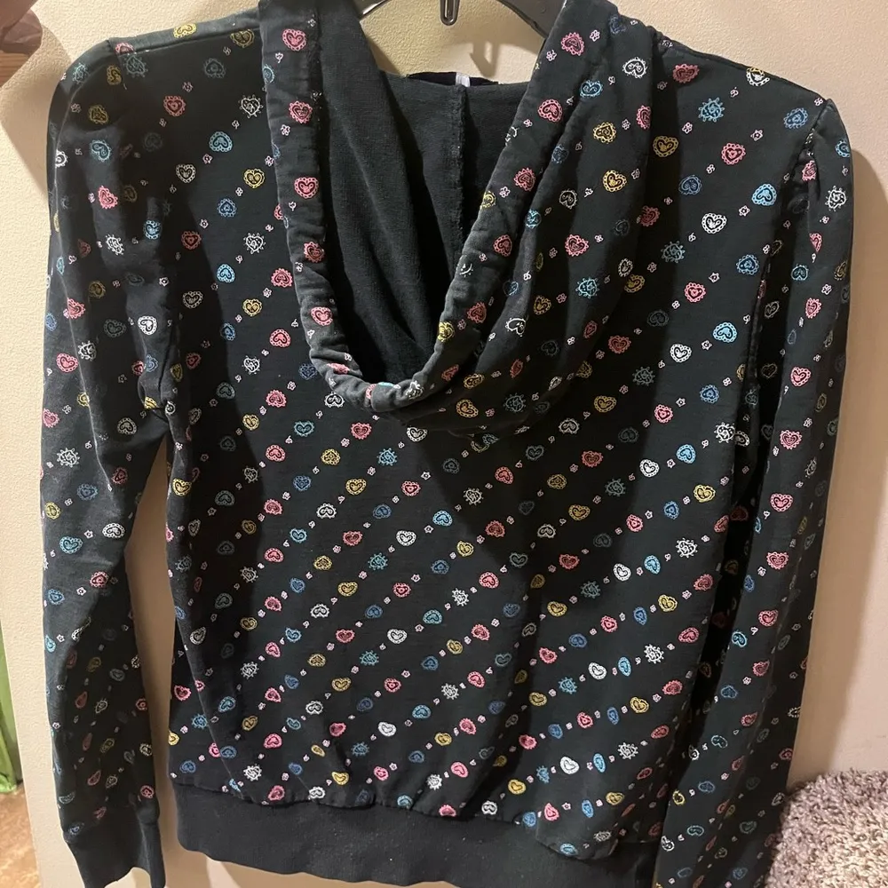 Morbid Threads Black Hoodie with Colorful Heart Pattern Size undefined - Image 4