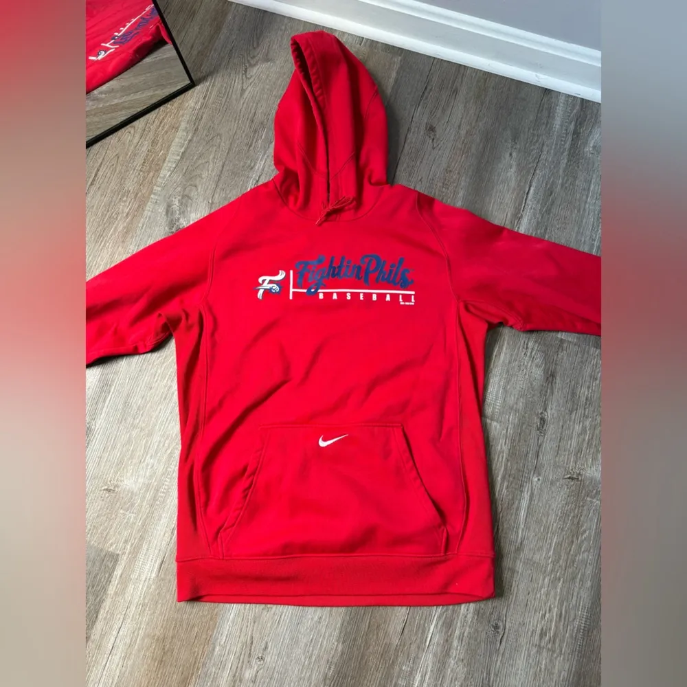 Nike Phillies Sweatshirt Hoodie Fightin Phils 2013 Baseball Red Blue Size M - Image 2