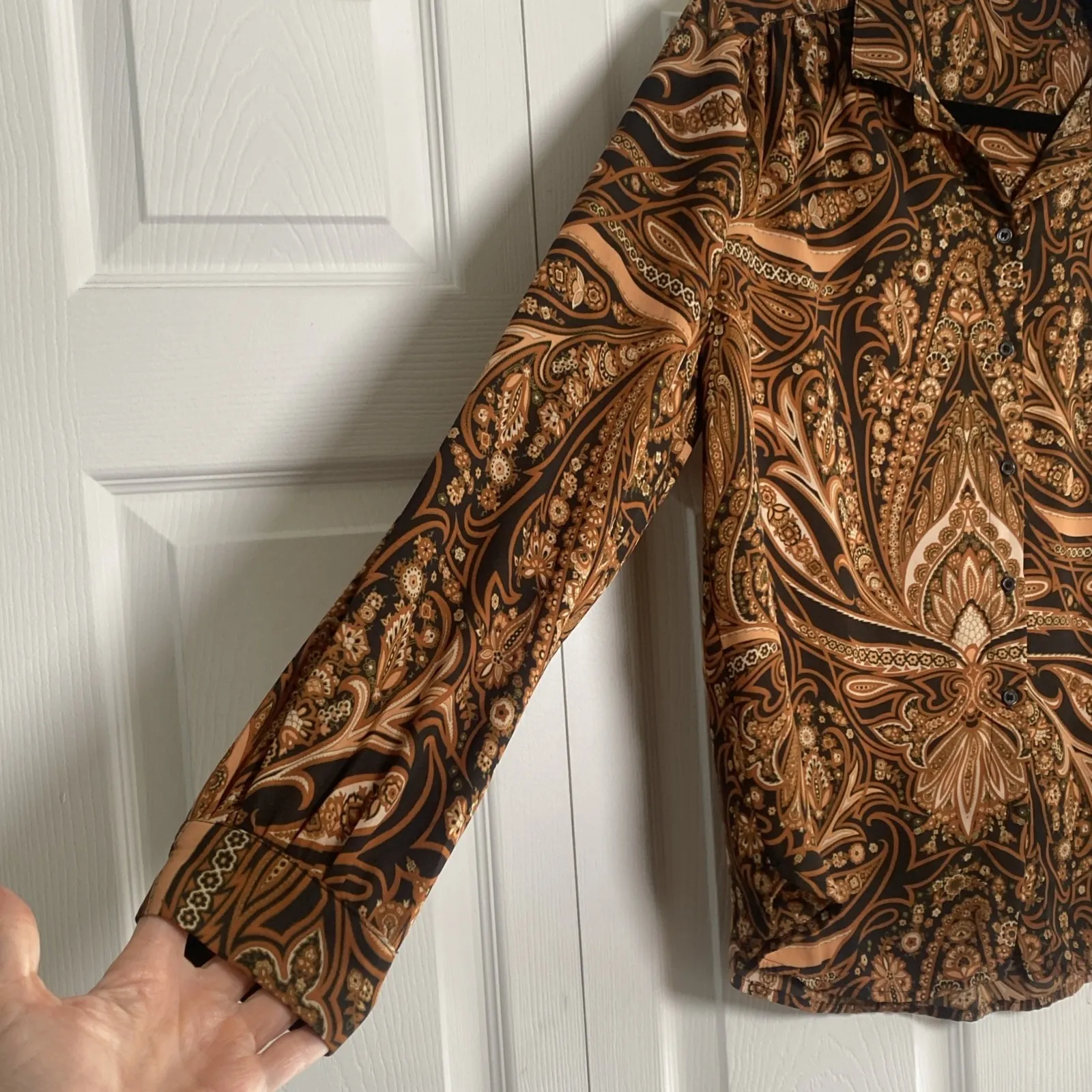 Richard Allen x HM Womens 10 Brown Button Front Top - Image 4