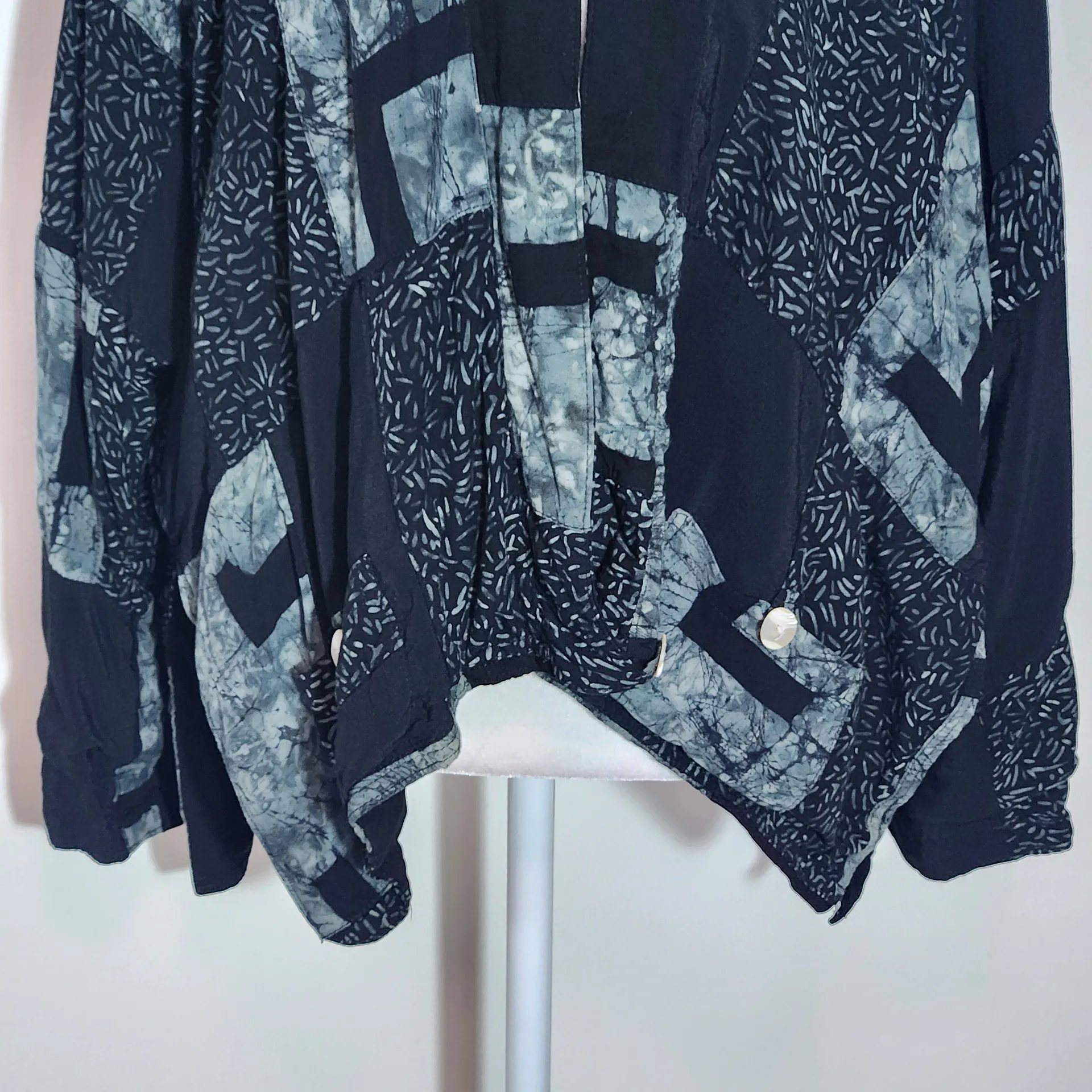 Lyng Black Patchwork Jacket Cardigan One Size Unique Patchwork Boho Jacket - Image 5