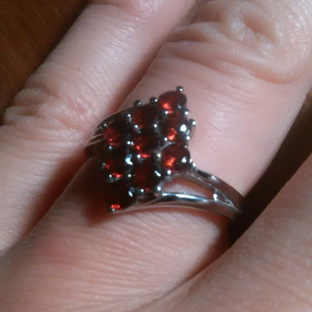 Mozambique Garnet Stainless Steel Ring (Size 7) - Image 4