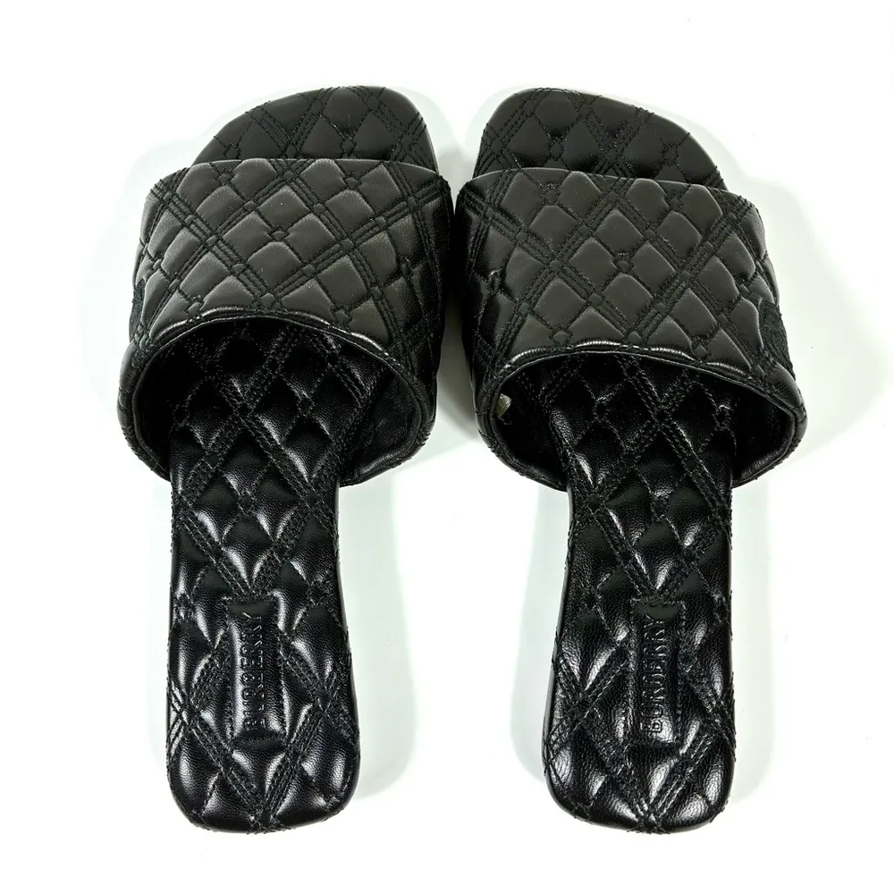 Burberry Quilted Leather Slide Sandals Black 36 NEW - Image 9