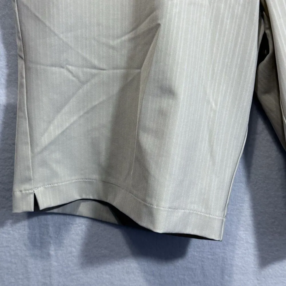Women's Nike Golf Light Tan Pinstripe Bermuda Shorts Size 14 Quick Dry Athletic - Image 9