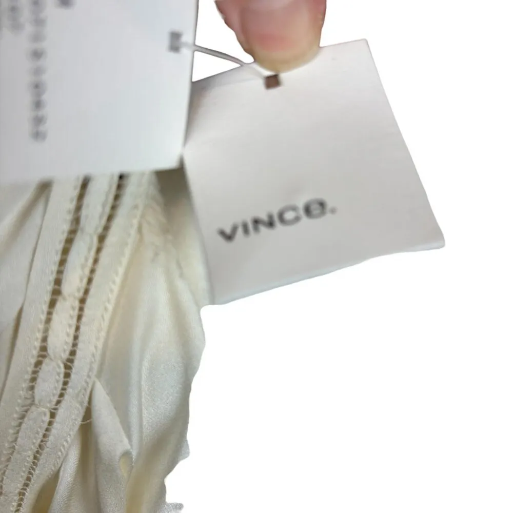 Vince blouse, size Medium, silk, luxury, party, dressy, smocked, buttons - Image 10