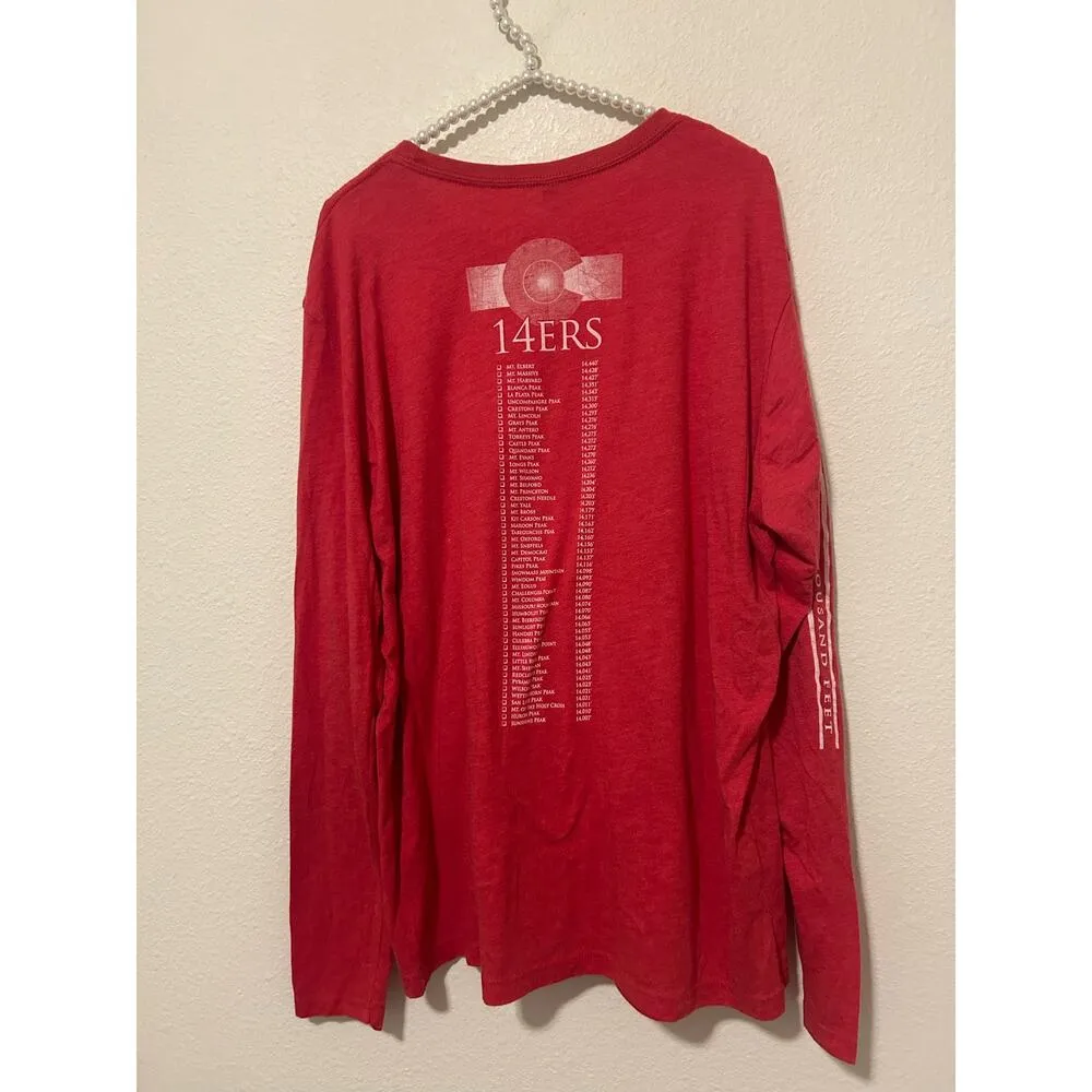 NEW Colorado Mountain Peaks 14ers Unisex Size XL T-Shirt Red Comfort Stretch Top - Image 10