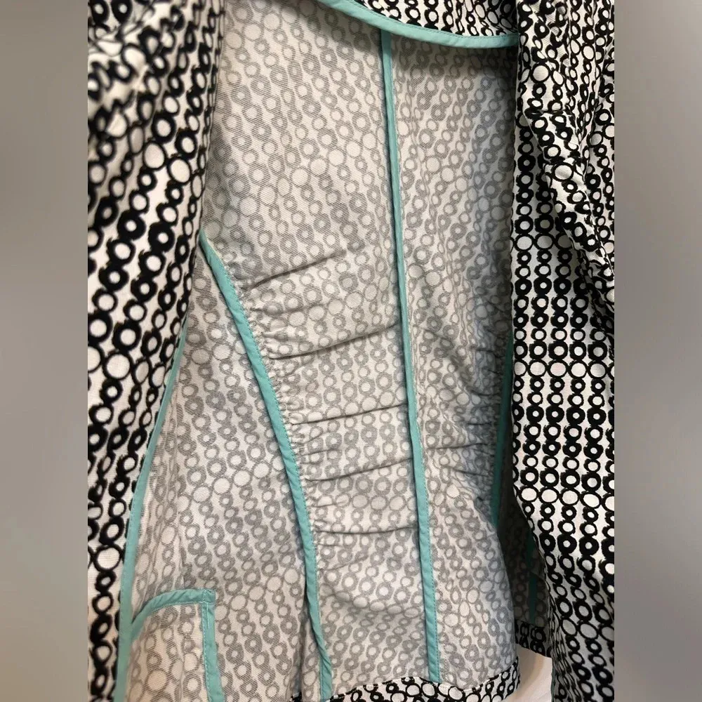 Cabi Du Jour Blazer 3/4 Sleeve Fitted Stretch Cotton Blend Black white pattern - Image 6