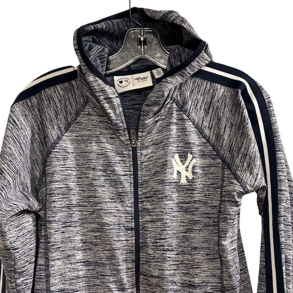 NY Yankees Genuine Merchandise 4her Women's Full Zip Hooded Jacket Blue Size M Black Size M - Image 5