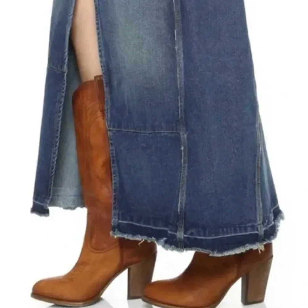 Free People NWT Leann Patchwork Denim Maxi Skirt size 25 - Image 5