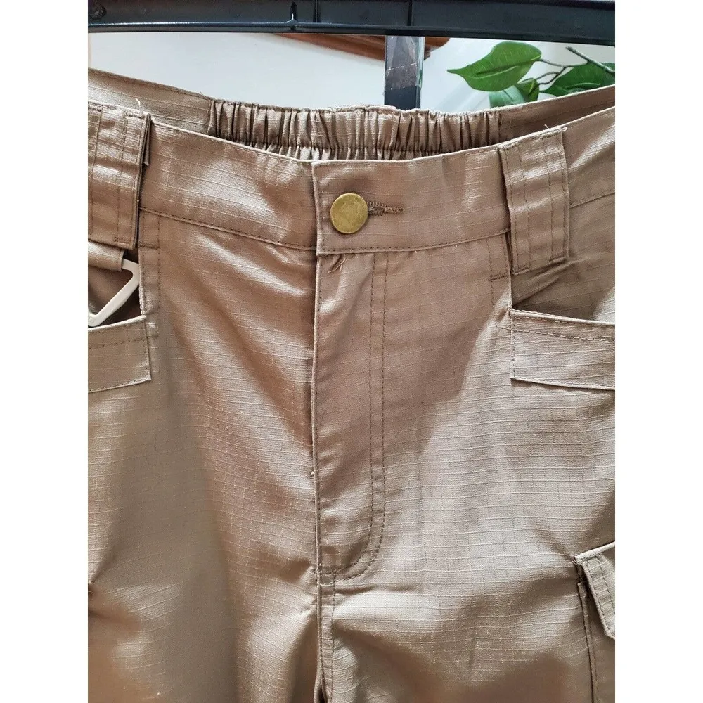Rico Nine Cream Polyester Pull On Mid Rise Straight Legs Military Cargo Pant L Size L - Image 2