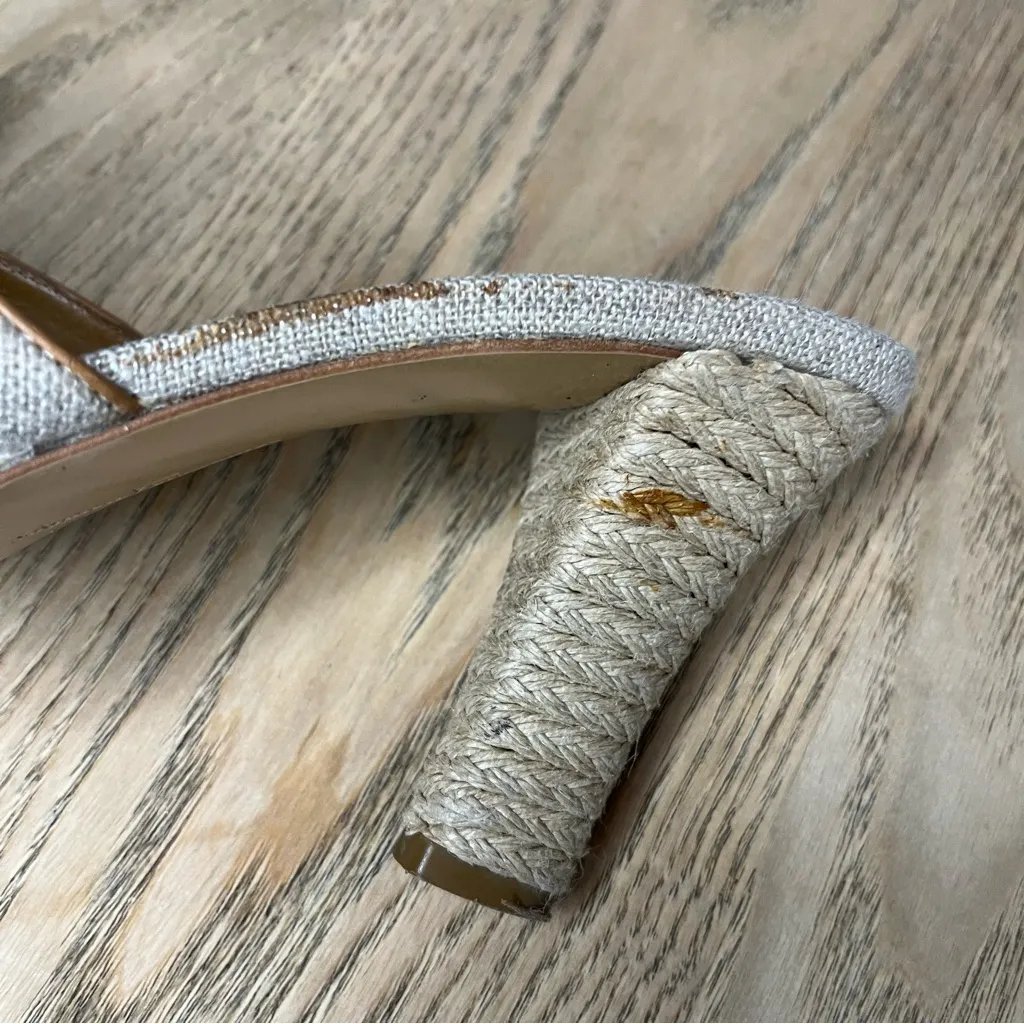 Salvatore Ferragamo Linen Bow Heeled Mule Neutral Beige Womens Size 7.5 - Image 12