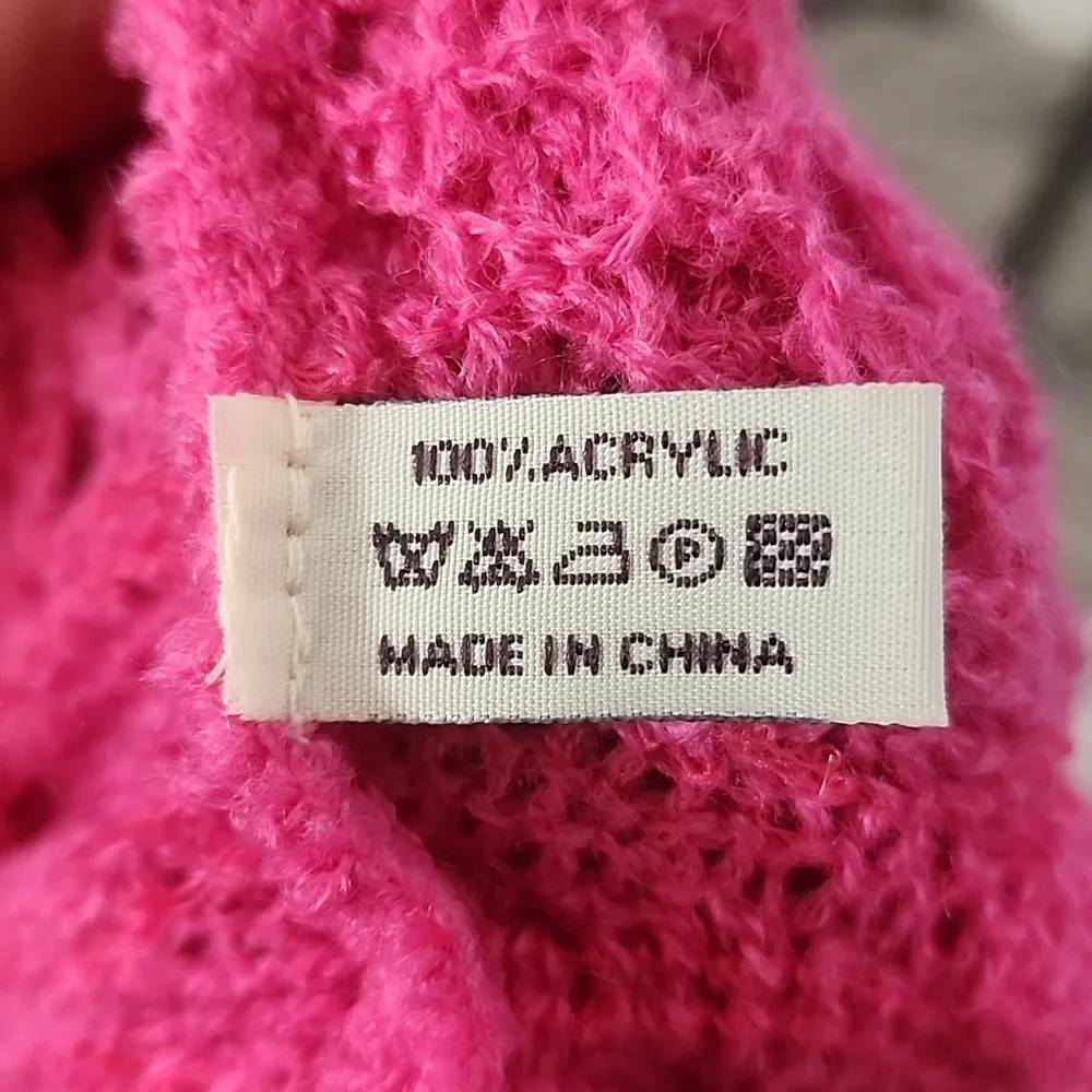 Fuschia Pink Ruffle Knit Scarf - Image 4