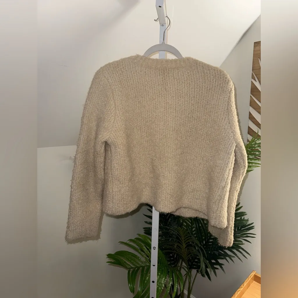 ZARA BOUCLÉ KNIT CARDIGAN  ECRU - REF. 4331/171‎ Small - Image 9