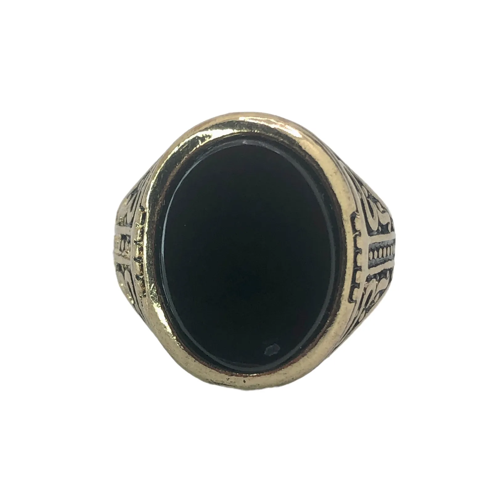 Gold Boho Ring with Black Stone Ring - Image 3