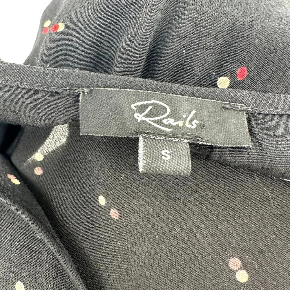 Rails Beaux Blouse Black Offset Dot Print‎ Size Small - Image 10