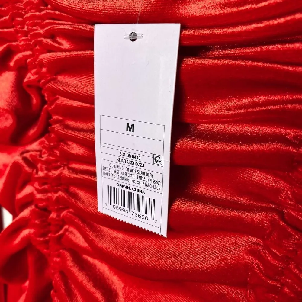 Wild Fable Velvet Long Sleeve Cinched Mini Bodycon Dress Medium Ruched Holidays - Image 5