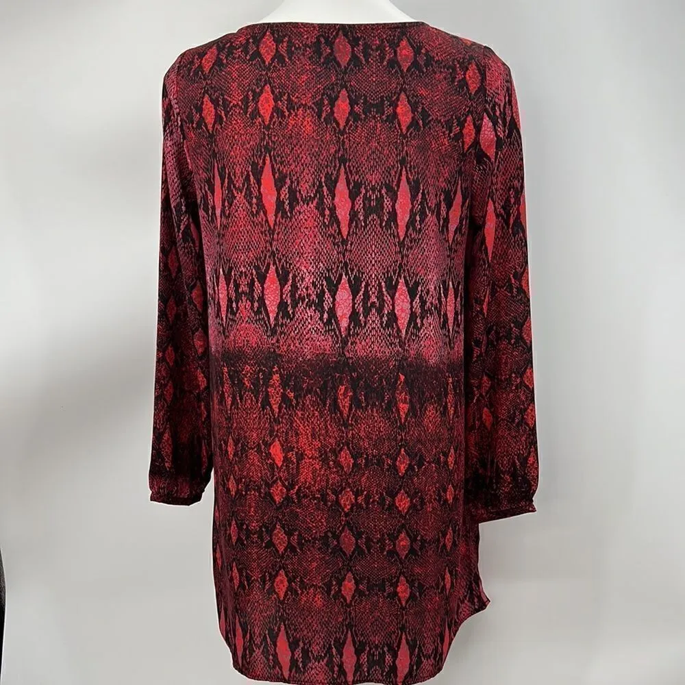 BB Dakota red black animal print long sleeve dress - Image 7