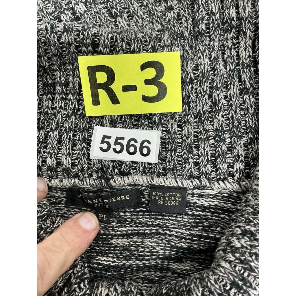 Womans Jeanne Pierre Petite Long Sleeve Pullover Sweater PL Black Cowl Neck - Image 3