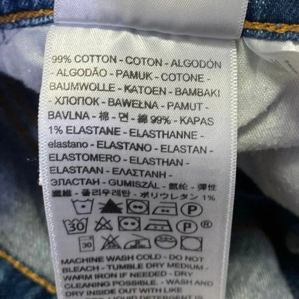 Levi's Wedgie Women's Blue High Rise Skinny Straight Denim Jeans Pants Size 28 - Image 6