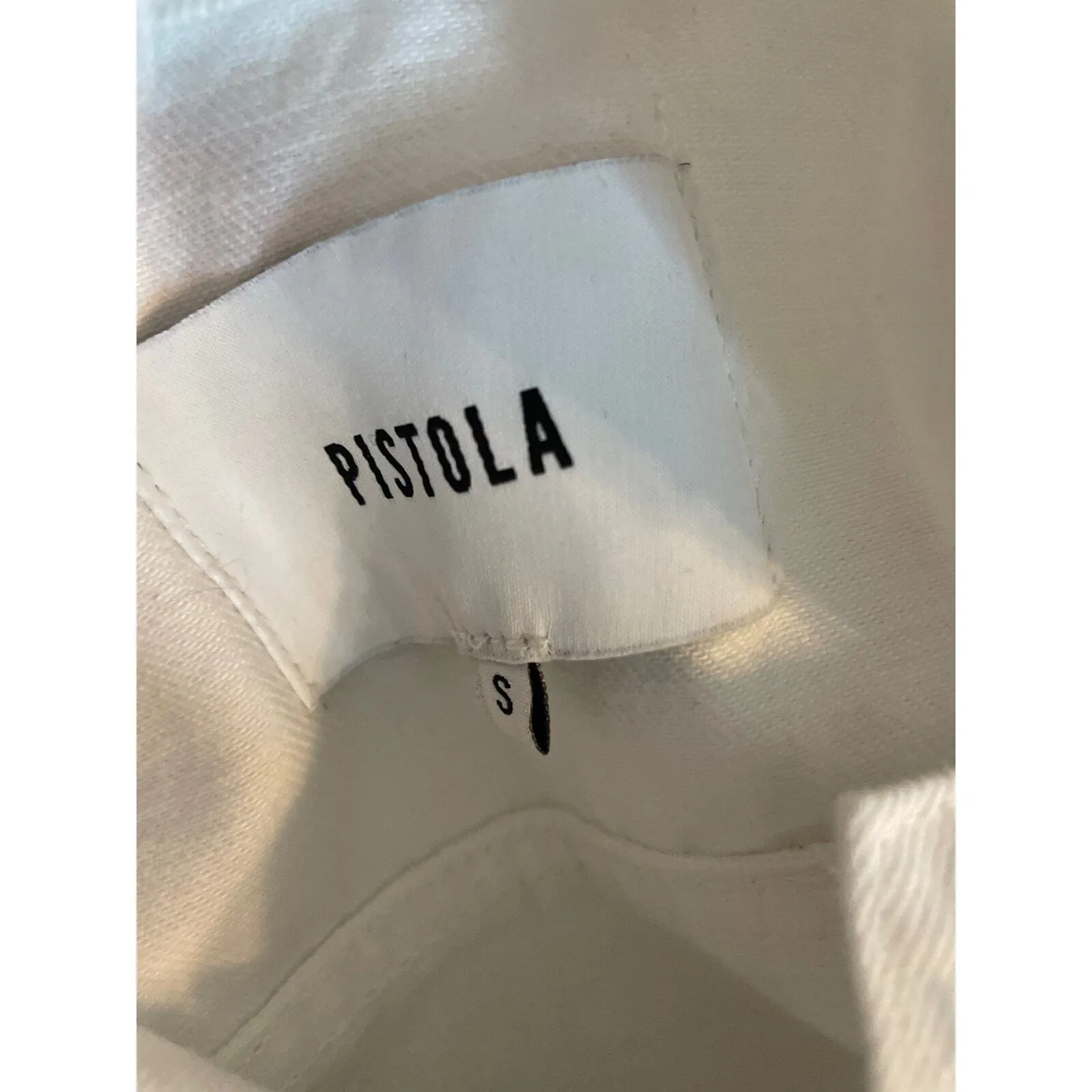 Pistola Women's Size XXS Saba Denim Trucker Jean Jacket Blizzard White Cotton - Image 9