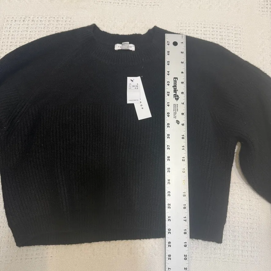 new Topshop wool blend small balloon sleeve cropped sweater SP 3137 - Image 4