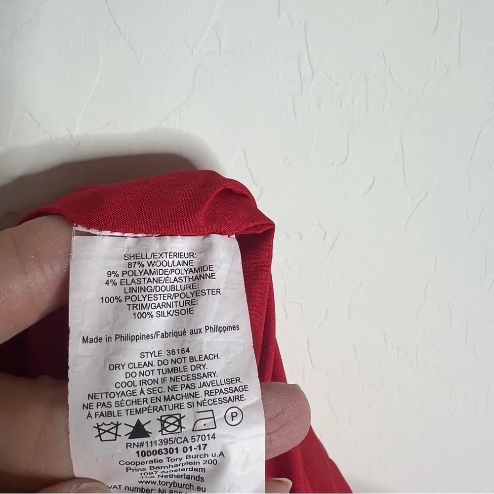 Tory Burch Megan Dress Madras Red - Image 6