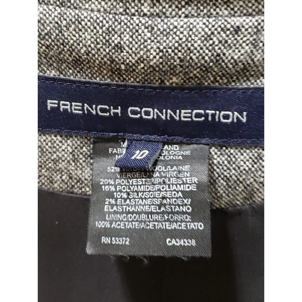 French Connection Women's Gray Single Breasted Two Button Blazer Jacket Size 10 - Image 8