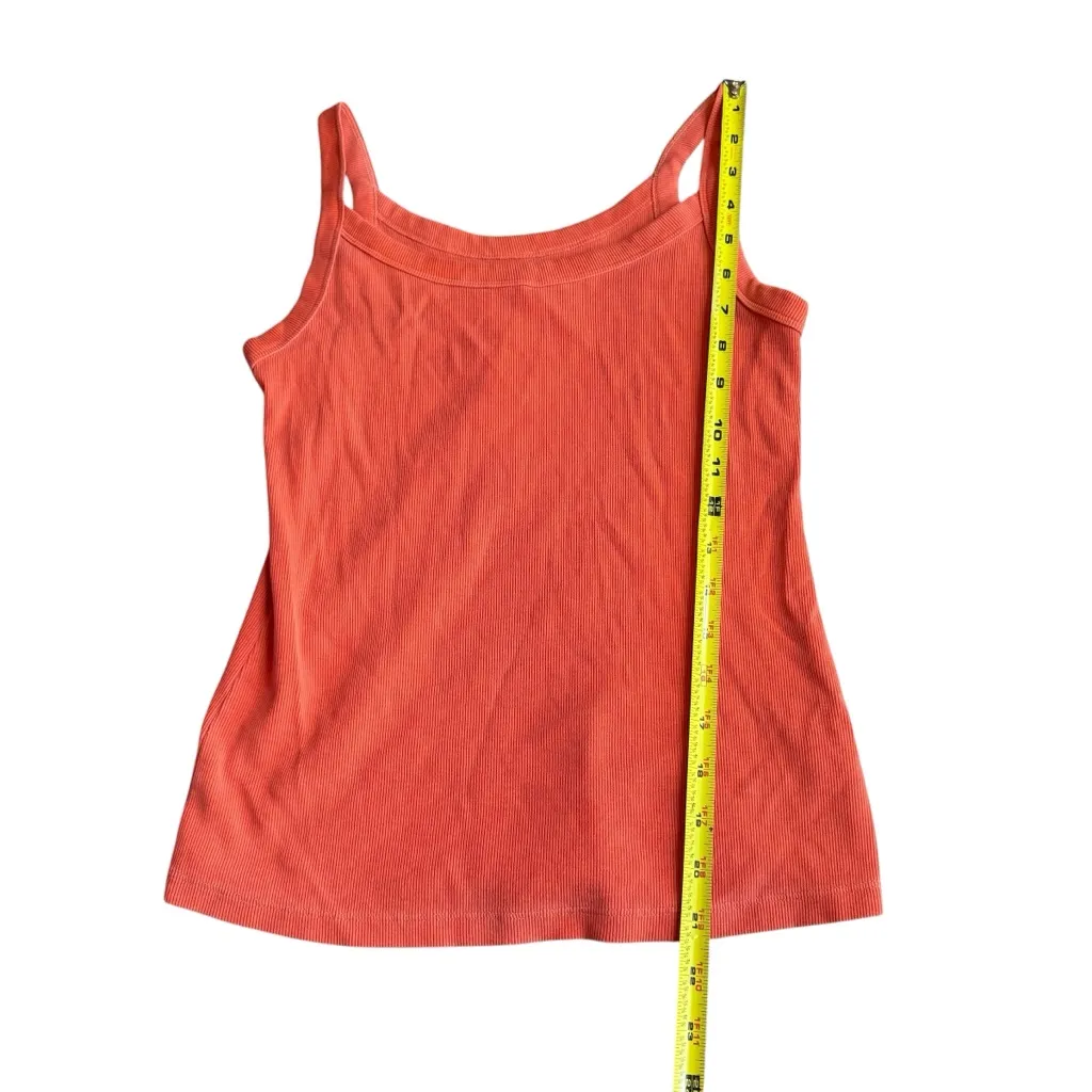 Old Navy Women’s Size S Fitted Ribbed Tank Top Sunset Orange Cami Layering Basic - Image 6