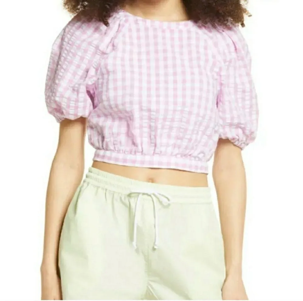 BP Gingham Open Back Crop Top - Image 2