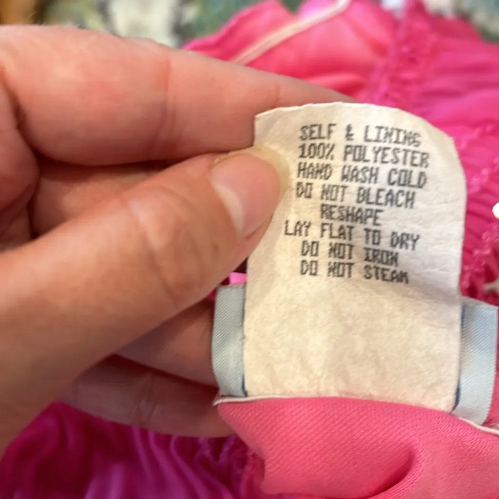 Vintage 90s Hot Pink Smocked Short Sleeve Off the Shoulder Short Sleeve Blouse Size XL - Image 8