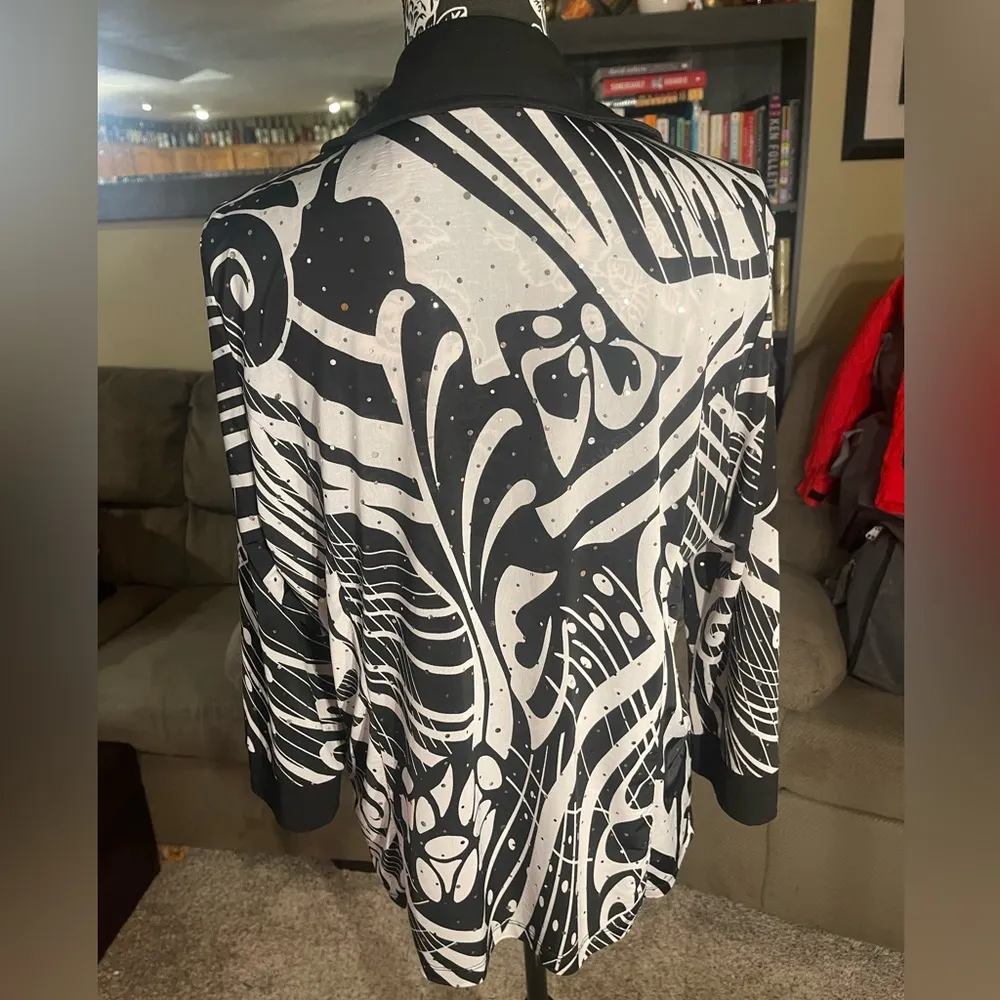 Vintage Brownstone Studio lightweight zip up Top Black Size L - Image 8