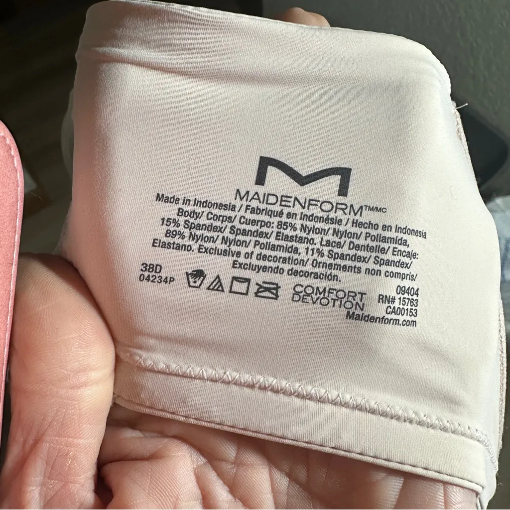 Maidenform Comfort Devotion Full Coverage Lace Trim Bra Set of 2‎ 38D Sandshell - Image 10