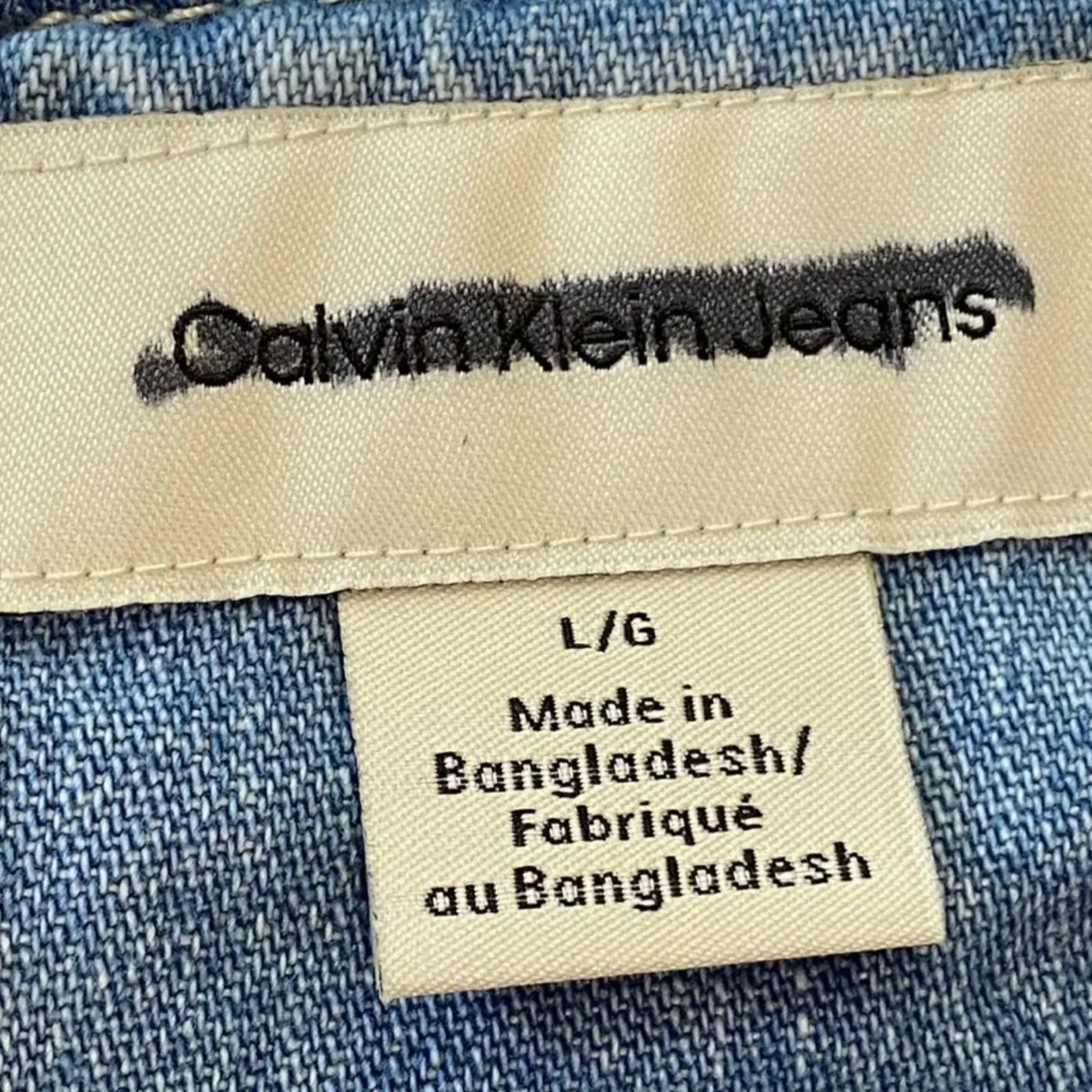 Calvin Klein Jeans denim Strappy mini Dress NEW Size Large NWOT - Image 8