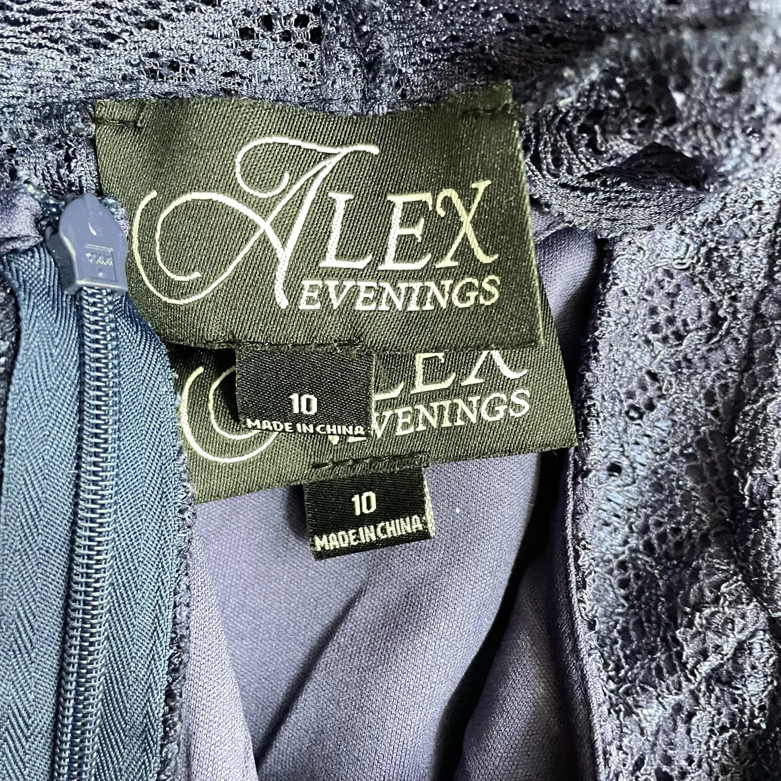 Alex Evenings Blue Sparkly Long Jacket Sheath Dress Set Mother of Bride 10 - Image 12