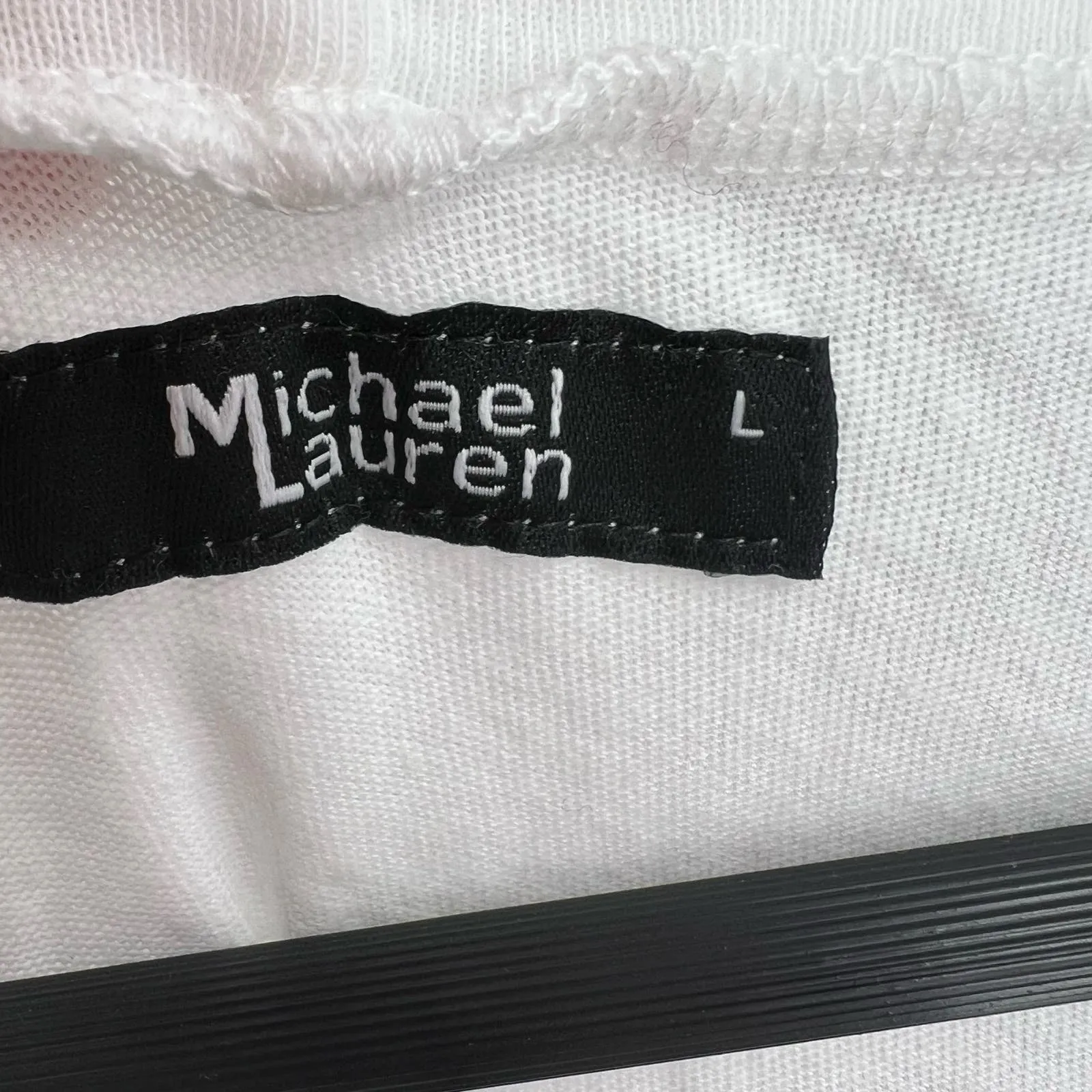 Michael Lauren White Long Sleeve Open‎ Shoulder Top Size Large New - Image 7