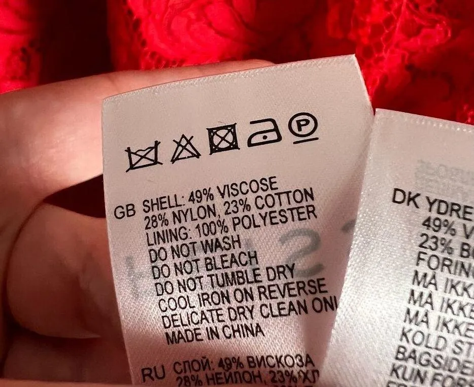 Reiss Sophia China Red Lace Overlay Cocktail Mini Dress Size 4 - Image 9