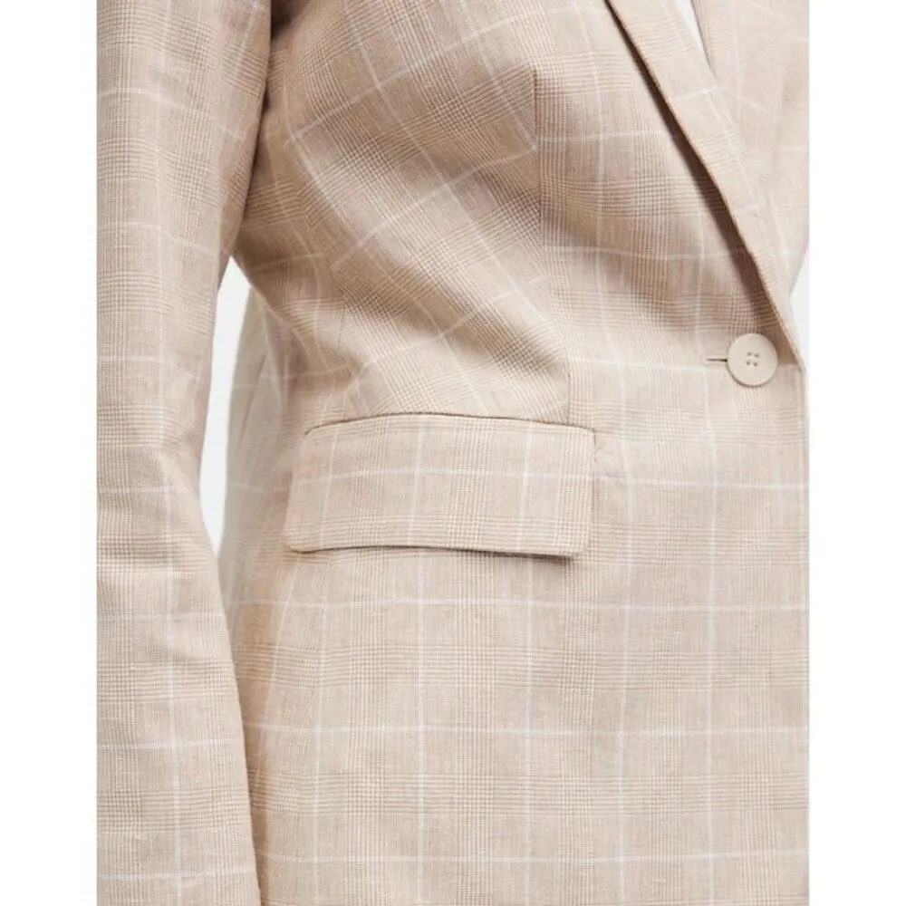 Madewell The Slim Blazer in Sesame Maeve Glen Plaid Size M - Image 5