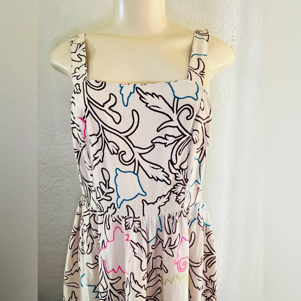 KNOX ROSE dress Long Floral Print Sleeveless Rear Smocked Dress Size medium - Image 7