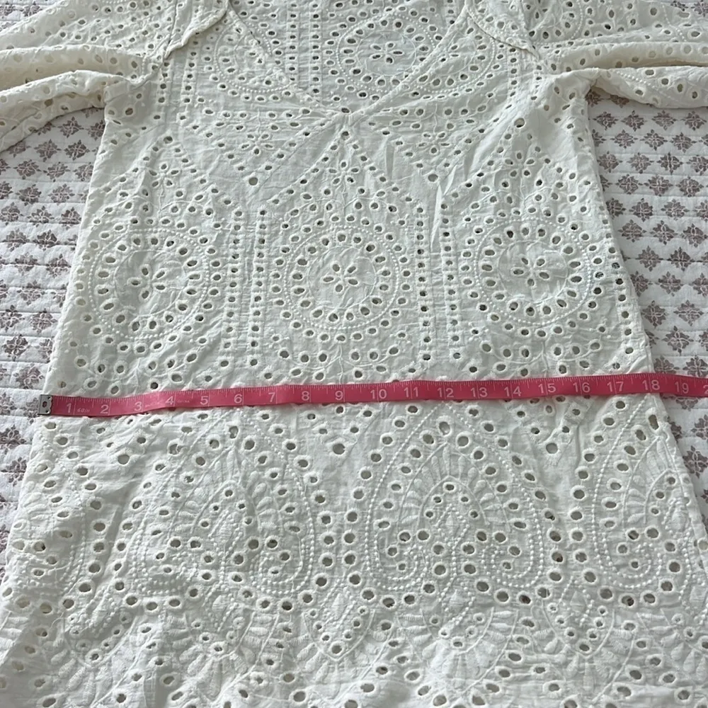 Maaji Ivory Cream Eyelet Crotchet Boho Embroidered Swim Cover Up Dress Small - Image 13