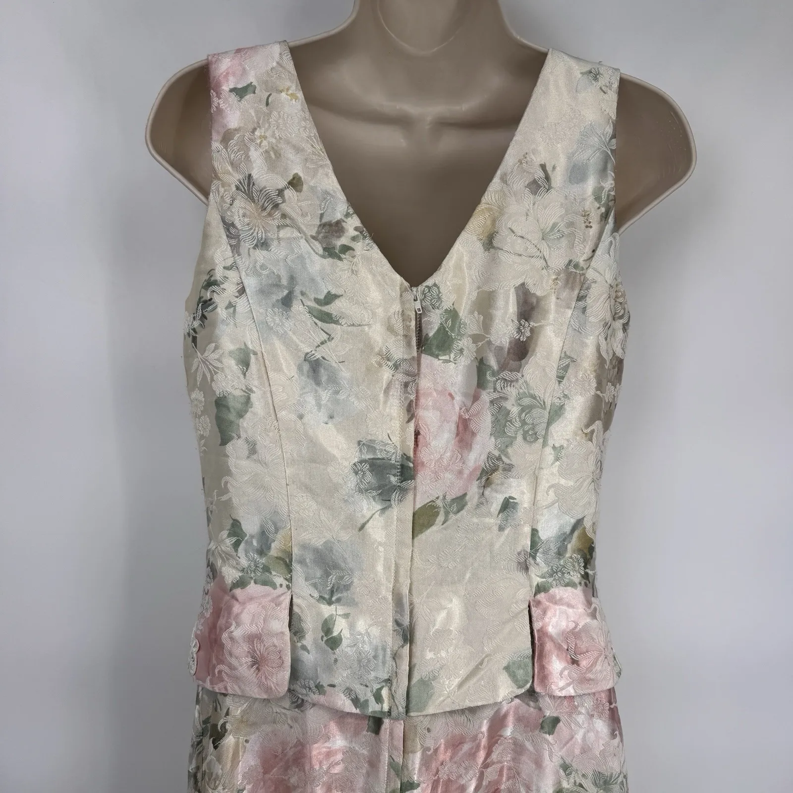 Vintage 80s Scott McClintock Dress Womens 8 White Floral - Image 7