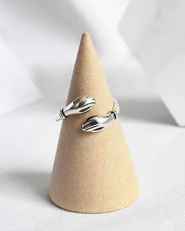 Unisex caring ring hand ring midi ring sterling silver ring adjustable ring - Image 2