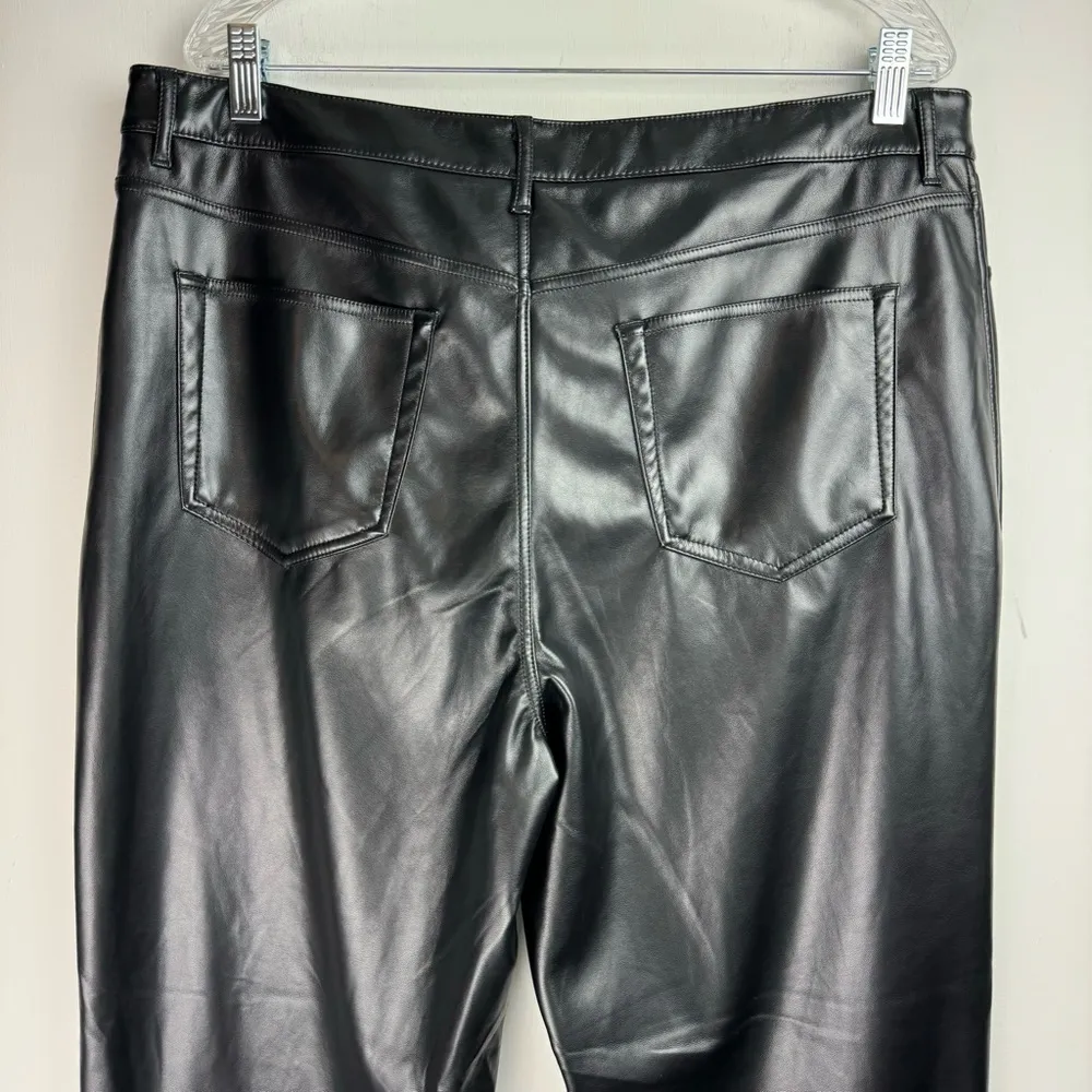 Joie Faux Leather Straight Leg Pants Sz 16 Black  Limited Edition - Image 10